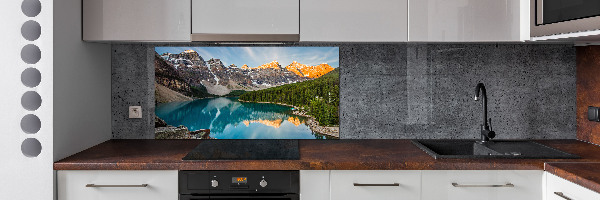 Glasrückwand für die küche See in den Bergen