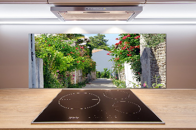 Glasrückwand für die küche Blumenallee