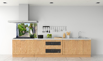 Glasrückwand für die küche Blumenallee