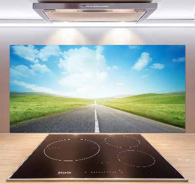 Glasrückwand für die küche Der Weg durch die Wiese