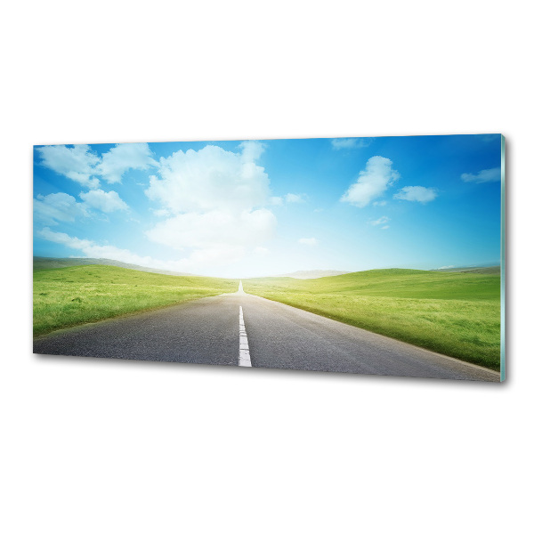 Glasrückwand für die küche Der Weg durch die Wiese