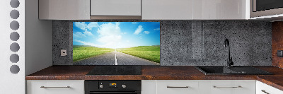 Glasrückwand für die küche Der Weg durch die Wiese