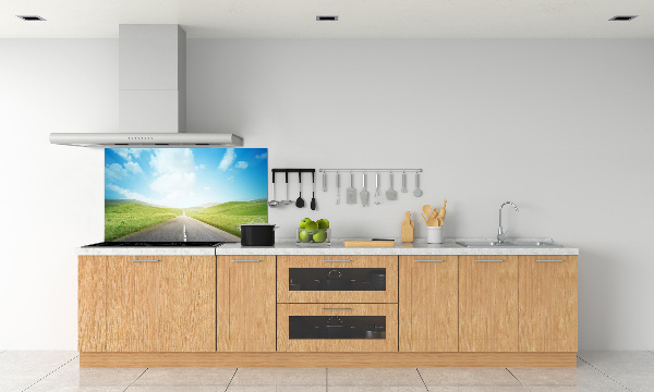 Glasrückwand für die küche Der Weg durch die Wiese