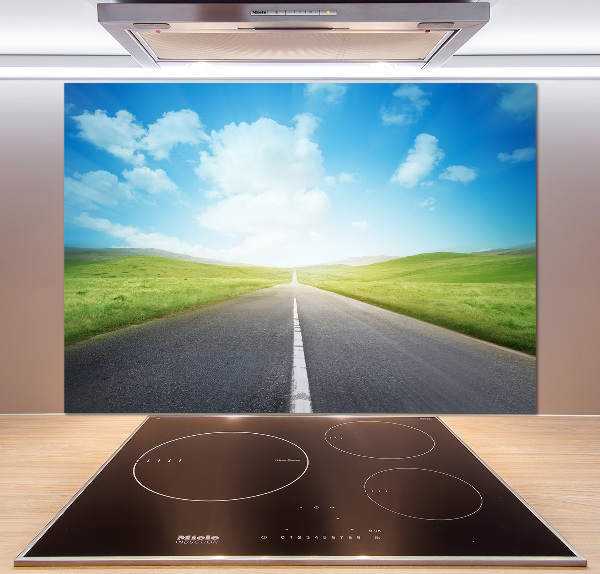 Glasrückwand für die küche Der Weg durch die Wiese