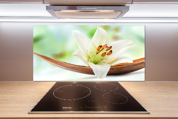 Glasrückwand für die küche Lilie