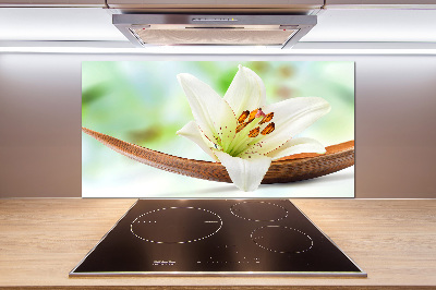 Glasrückwand für die küche Lilie