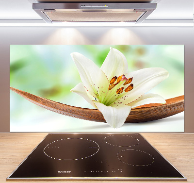 Glasrückwand für die küche Lilie