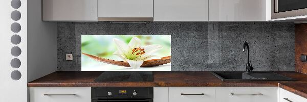 Glasrückwand für die küche Lilie