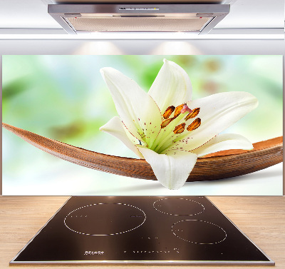 Glasrückwand für die küche Lilie