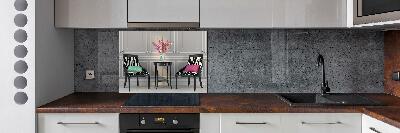 Küchen wandpaneel Zwei Stühle