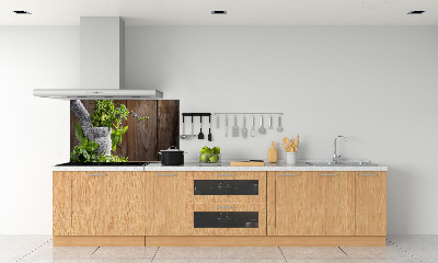 Platte für Küchenrückwand Kräuter im Mörser