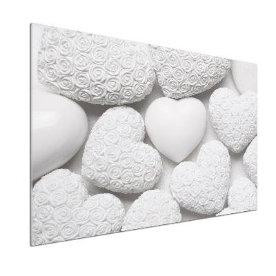 Glasrückwand für die küche Weißer Herz-Hintergrund
