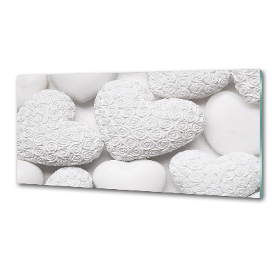 Glasrückwand für die küche Weißer Herz-Hintergrund