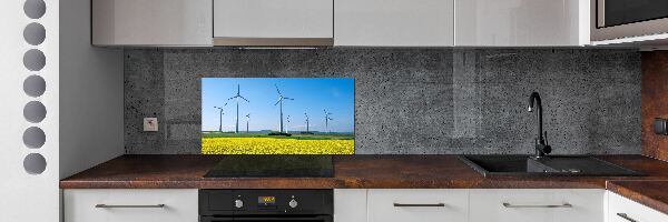 Glasrückwand für die küche Windmühlen auf dem Feld