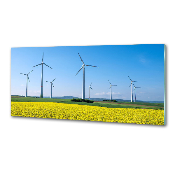 Glasrückwand für die küche Windmühlen auf dem Feld