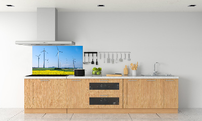 Glasrückwand für die küche Windmühlen auf dem Feld