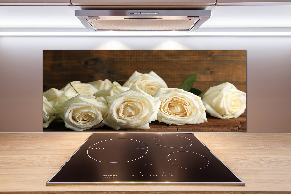 Glasrückwand für die küche Weiße Rosen