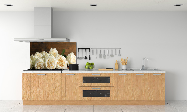 Glasrückwand für die küche Weiße Rosen