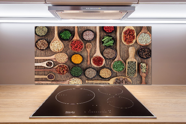 Glasrückwand für die küche Gewürze und Kräuter