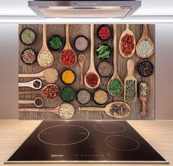 Glasrückwand für die küche Gewürze und Kräuter