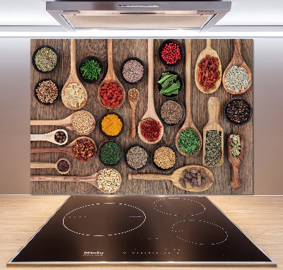 Glasrückwand für die küche Gewürze und Kräuter