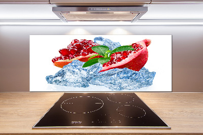 Glasrückwand für die küche Granatapfel mit Eis