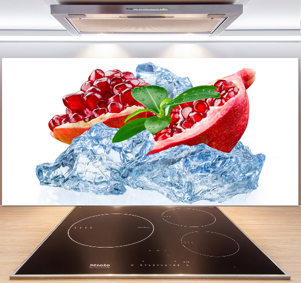 Glasrückwand für die küche Granatapfel mit Eis