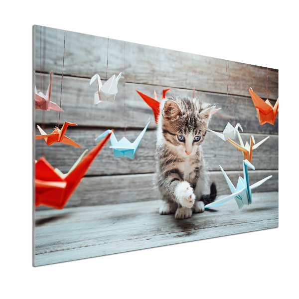 Platte für Küchenrückwand Katzenvögel aus Papier