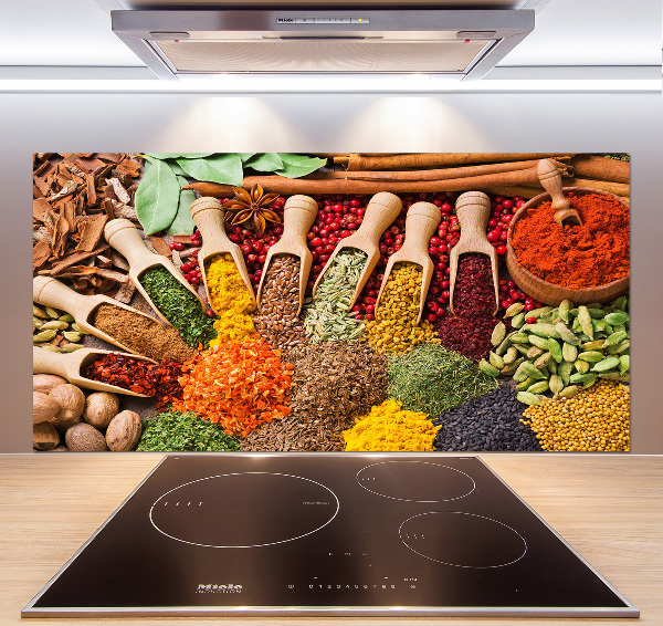 Glasrückwand für die küche Bunte Gewürze