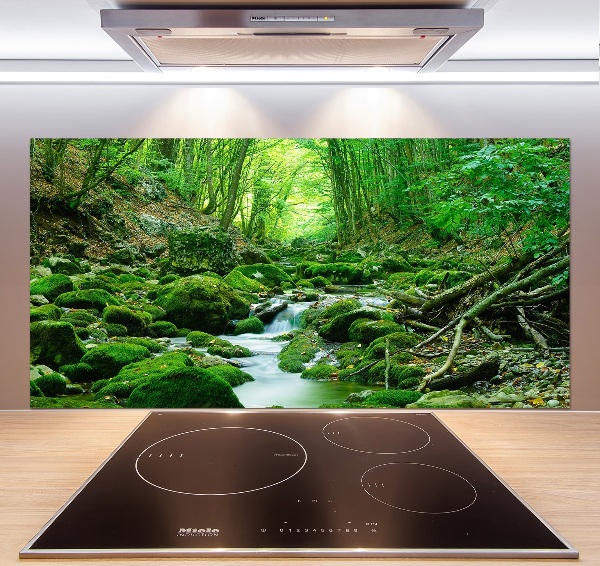 Küchen wandpaneel Ein Bach im Wald