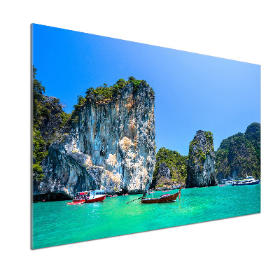 Glasrückwand für die küche Boote Thailand