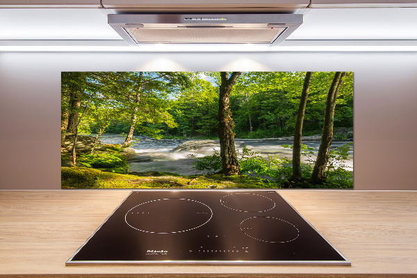 Platte für Küchenrückwand Fluss im Wald