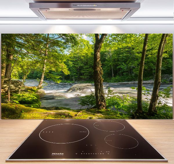 Platte für Küchenrückwand Fluss im Wald