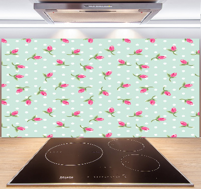Küchen wandpaneel Rosenmuster