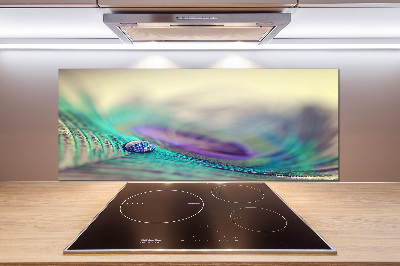 Küchen wandpaneel Ein Tropfen auf einer Feder