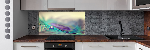 Küchen wandpaneel Ein Tropfen auf einer Feder