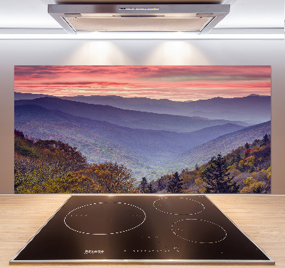 Platte für Küchenrückwand Sonnenuntergang in den Bergen