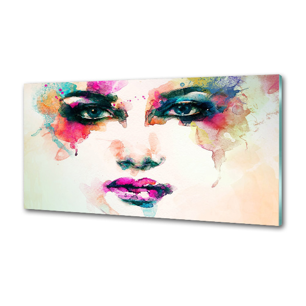 Glasrückwand für die küche Porträt einer Frau