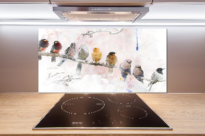 Küchen wandpaneel Vögel auf einem Ast