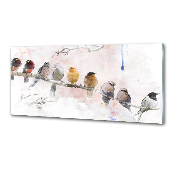 Küchen wandpaneel Vögel auf einem Ast