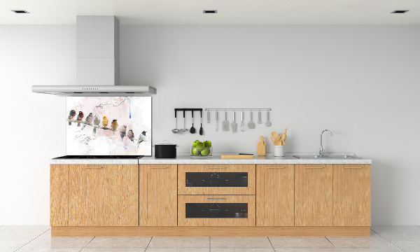 Küchen wandpaneel Vögel auf einem Ast