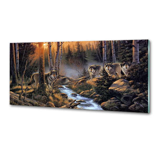 Küchen wandpaneel Ein Wolfsrudel