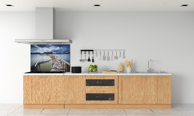 Küchen wandpaneel Holzbrücke
