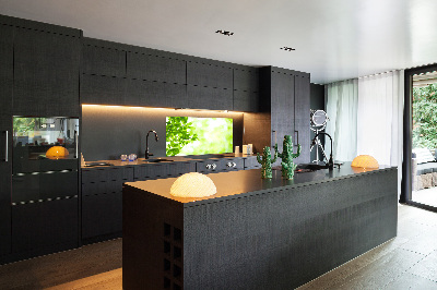 Glasrückwand für die küche Blätter