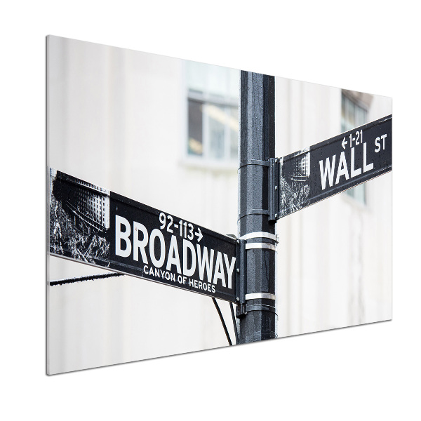 Küchen wandpaneel Wall Street-Schild