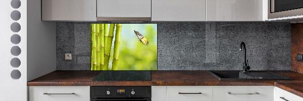 Küchen wandpaneel Bambus und Schmetterling