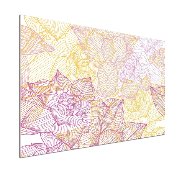 Platte für Küchenrückwand Blumenmuster