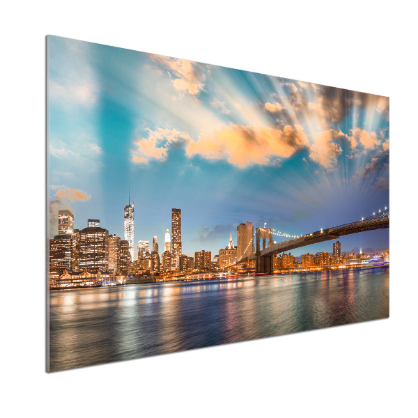 Glasrückwand für die küche Brooklyn Bridge