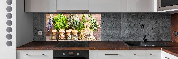 Platte für Küchenrückwand Kräuter an einer Schnur