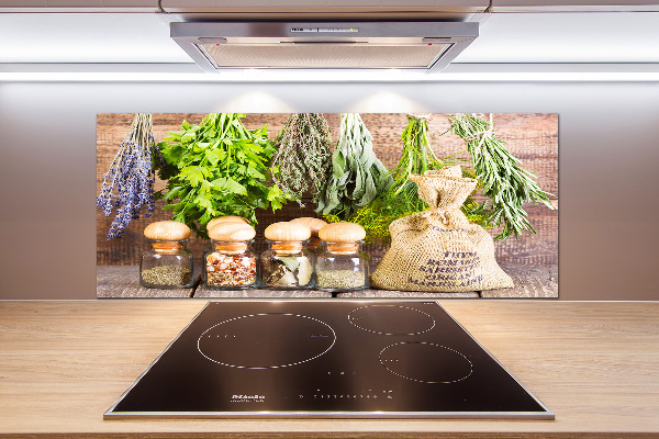 Platte für Küchenrückwand Kräuter an einer Schnur